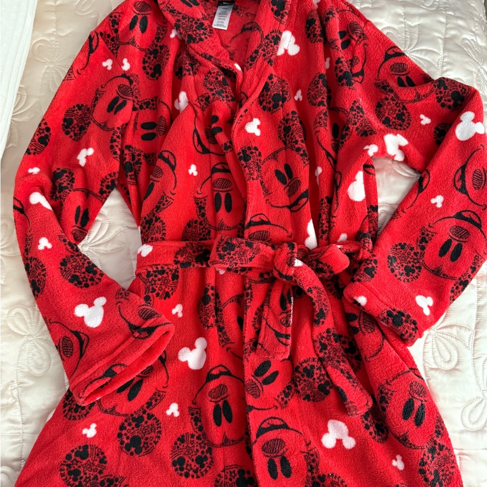 Disney Red and Black Mickey Mouse Robe